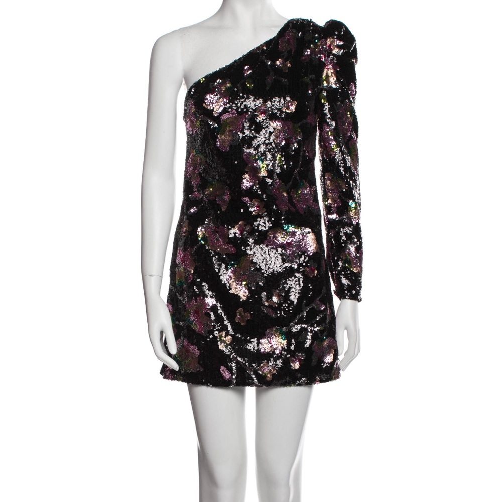 Sequin One Shoulder Self-Portrait Dress Size UK6/US 2